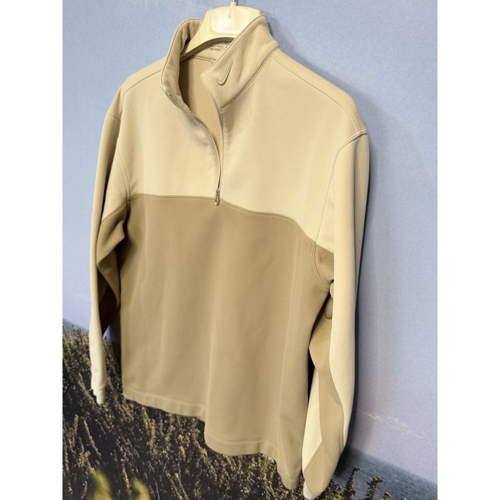 Nike Golf Therma Fit Quarter Zip Pullover Mens Medium Tan Soft